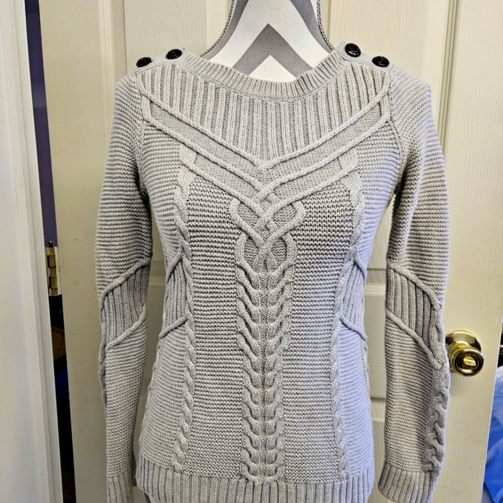 Banana Republic Gray Cable-Knit Sweater
